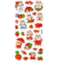Sticker Kabartmalı Stiker Defter Planlayıcı Etiket (Lde037)-19x9cm - Kırmızı Tavşan