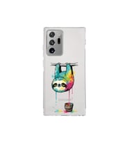 Samsung Galaxy Note 20 Ultra ile Uyumlu Splash Tembel Hayvan Tasarımlı Şeffaf Silikon Kılıf