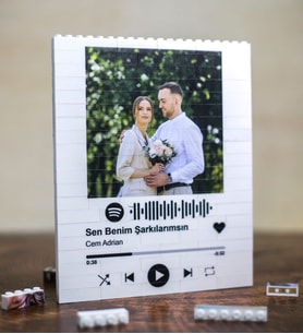 Kişiye Özel Fotoğraflı Spotify Tasarımlı Lego Blok Puzzle