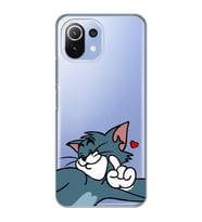 Xiaomi Mi 11 Lite Uyumlu Tom ve Jerry Öpücük Desenli Şeffaf Telefon Kılıfı