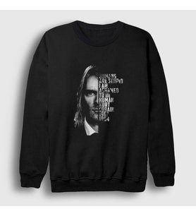 Presmono Unisex Siyah Ashamed Nirvana Kurt Cobain Sweatshirt 35444tt