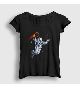 Presmono Kadın Siyah Dunk Astronaut Space Astronot Uzay T-Shirt 282309tt