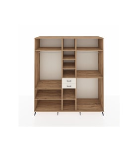 Kronos Dolap 10 Raflı 2 Çekmeceli 3 Askılı 220x59x243 Çam-Çam/Aytaşı