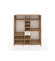 Kronos Dolap 10 Raflı 2 Çekmeceli 3 Askılı 220x59x243 Çam-Çam/Aytaşı