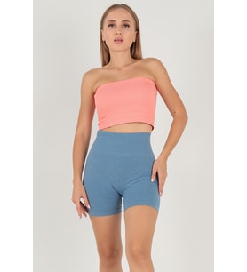 DoReMi Seamless Normal Bel Kısa Kadın Tayt (Mavi)