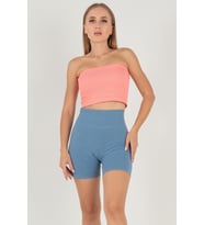 DoReMi Seamless Normal Bel Kısa Kadın Tayt (Mavi)