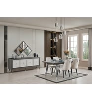 MARİAN  MDF YEMEK ODASI TAKIMI  (Antrasit)