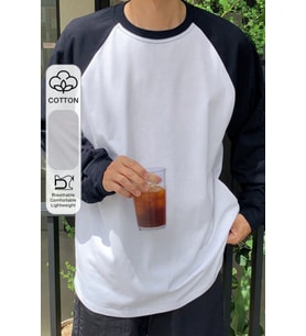 Erkek Reglan Kol Uzun Kollu Basic Tişört Süprem %100 Cotton Bisiklet Yaka Rahat Kalıp