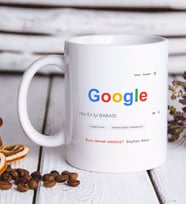 BK Gift Kişiye Özel Google Yılın En İyi Babası Tasarımlı Kupa Bardak-1 (Beyaz)