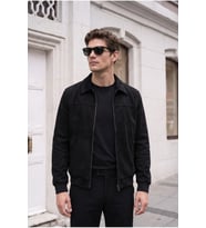 Slim Fit Basic Polo Yaka Süet Ceket