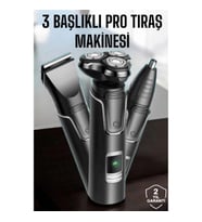 Mey İthalat® Yüksek Performanslı 3 Başlıklı Profesyonel Tıraş Makinesi