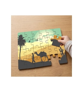 Develer - Çöl - Mısır Tasarımlı 24 Parça Ahşap Çocuk Puzzle MPK0428