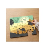 Develer - Çöl - Mısır Tasarımlı 24 Parça Ahşap Çocuk Puzzle MPK0428
