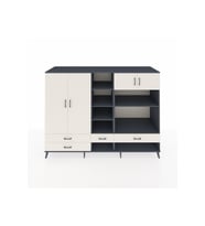Kronos Dolap 12 Raflı 4 Çekmeceli 4 Kapaklı 220x59x163 Antrasit-Aytaşı
