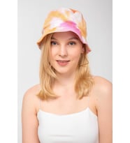 Saria Moda Batik Desen Pamuklu Bucket-Balıkçı Şapka (Pembe)