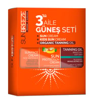 SUN BREEZE 3'Lü Aile Güneş Seti 50+SPF Yüz Güneş Kremi , 50+SPF Çoçuk Güneş Kremi 0 SPF Bronzlaştırıcı Yağ
