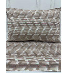 NİVEMESHOME KAHVE ÇİZGİLİ DESEN 2 Lİ YASTIK KILIFI KAPAKLI 50X70
