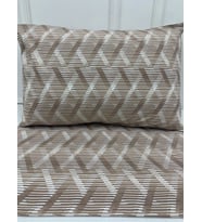 NİVEMESHOME KAHVE ÇİZGİLİ DESEN 2 Lİ YASTIK KILIFI KAPAKLI 50X70