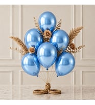 Mavi Renk Lateks Metalik Balon (30 cm) - 6 Adet