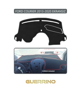 FORD Courier 2013-2020 EkransızTORPİDO KORUMA HALISI GRİ KENAR