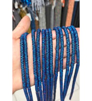 Hematit Taşı Rondela Kesim Mat Mavi 6x1mm Doğal Taş Dizi