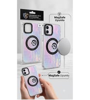 iPhone 11 Uyumlu MagSafe Destekli Holografik Devre Desenli Premium Şeffaf Kılıf – Yüksek Koruma & Şık Tasarım