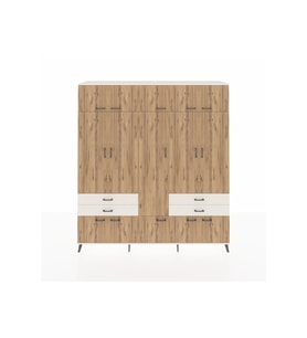 Hyperion Dolap 11 Raflı 4 Çekmeceli 2 Askılı 220x44x243 Aytaşı-Çam/Aytaşı