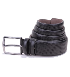 Dagoster DMK26-303 Siyah 3,5 cm Suni Deri Erkek Kemer