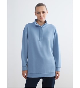 LCW EVERYDAY Mavi Dik Yaka Kadın Sweatshirt Tunik