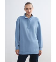 LCW EVERYDAY Mavi Dik Yaka Kadın Sweatshirt Tunik