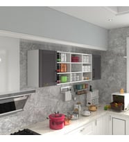 Kenzlife hazır mutfak dolabı nohut90 gri mod2 90*200*32 mebran kapak suntalam gövde