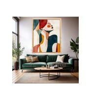 Soyut Çizim Kadın Resmi Ahşap Çerçeveli MDF Tablo Duvar Tablosu Modern Ev Dekoru MDF Salon Tablosu (Ahşap)