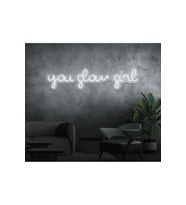 you glow girl Yazılı Neon Tabela
