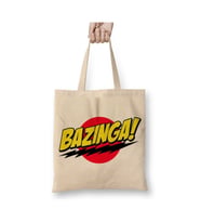 Big Bang Sheldon Cooper Bazinga Beyaz Bez Çanta Uzun Saplı Alışveriş Çantası Plaj Çantası