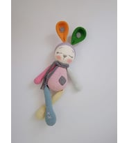 Rengarenk Uykucu Tavşan Uyku Arkadaşı Amigurumi Organik Oyuncak