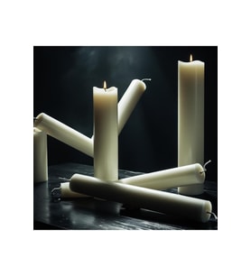 Soya Parafinli BEYAZ Çap:5 Cm Boy:15-20-25 Cm Silindir Blok Mum 125-135 Saat Yanma Süreli  BEYAZ
