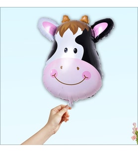Safari Sevimli Hayvanlar Folyo Balon, 45 cm - İnek (STD)
