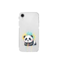 iPhone XR ile Uyumlu Splash Panda Tasarımlı Şeffaf Silikon Kılıf