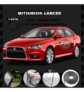 Mitsubishi Lancer Oto Araç Kapı Koruma Fitili 5metre Parlak Siyah Renk