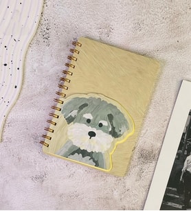 Sevimli Köpek Kapaklı Spiral Defter (Sarı)