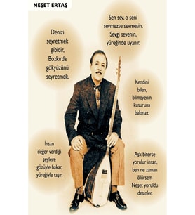 Neşet Ertaş Tasarımlı Ahşap Poster