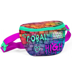 Coral High Pembe Lacivert Grafiti Baskılı Erkek Çocuk Bel Çantası