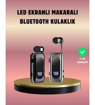 Dijital Göstergeli Bluetooth Kulaklık – Klipsli ve Şık Tasarım