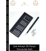 Özel Üretim Dayanıklı Mıknatıslı Laptop Gözlük Saat Mini Plastik Kutulu 25 Parça Tornavida Seti