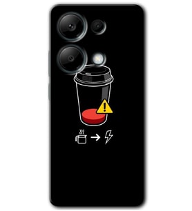 Poco M6 Pro Kılıf HD Desen Baskılı Kılıf - Coffee Battery
