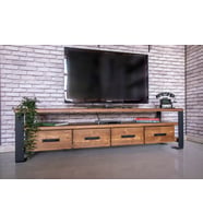 Masif Ahşap Çekmeceli Tv Ünitesi 160CM NATUREL