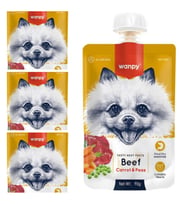 Wanpy Taze Sığır Etli Havuçlu Köpek Et Ezmesi Köpek Ödülü 90 gr. X 4 Adet