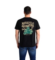 Erkek Retro Motosiklet Macera Teması Baskılı Kısa Kollu Tişört Vintage Stil Günlük Rahat Modern