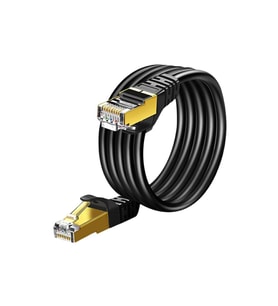 Tenon CAT7 30-Metre kablo Ethernet Kablosu 10Gbps Premium İnternet Lan Kablo (Siyah)