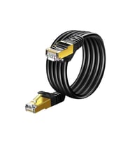 Tenon CAT7 30-Metre kablo Ethernet Kablosu 10Gbps Premium İnternet Lan Kablo (Siyah)